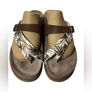 MEPHISTO HELEN MIX WEDGES SANDALS LEATHER COLOR BROWN Sz 10